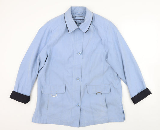 Lebek Womens Blue   Trench Coat Coat Size 16