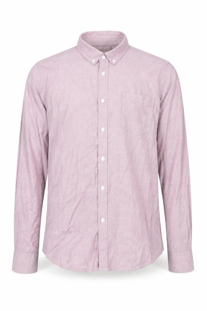 Burton Menswear Mens Purple  Cotton  Button-Up Size L Collared Button