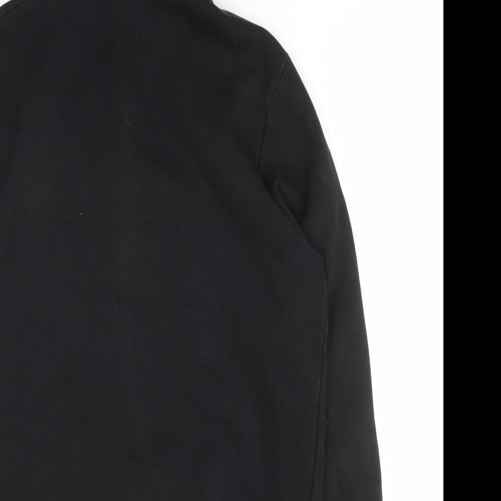 TRC Womens Black Roll Neck  Cotton Full Zip Jumper Size M