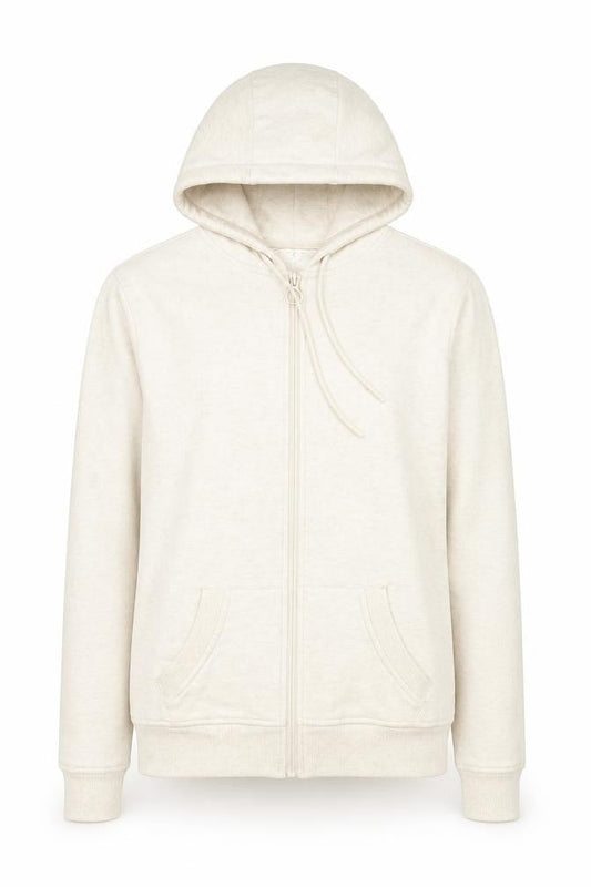 Primark Womens Beige  Cotton Full Zip Hoodie Size 2XS  Zip