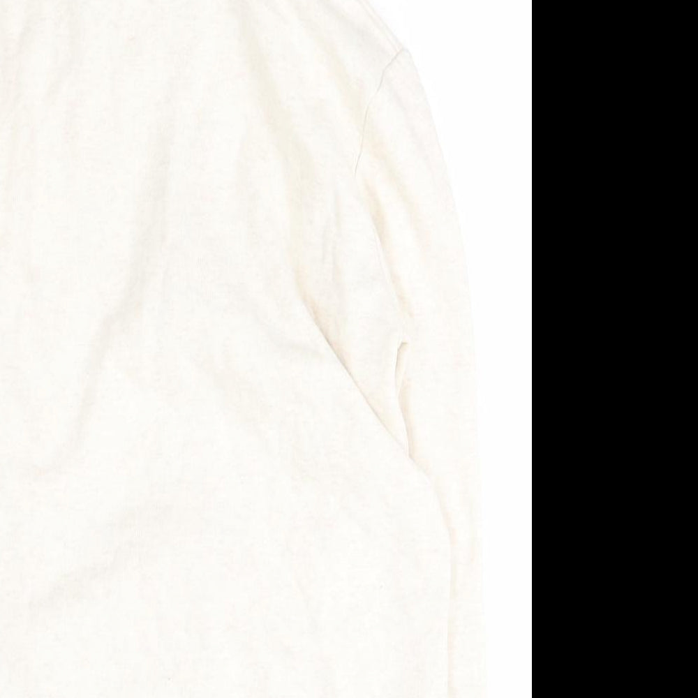 Primark Womens Beige  Cotton Full Zip Hoodie Size 2XS  Zip