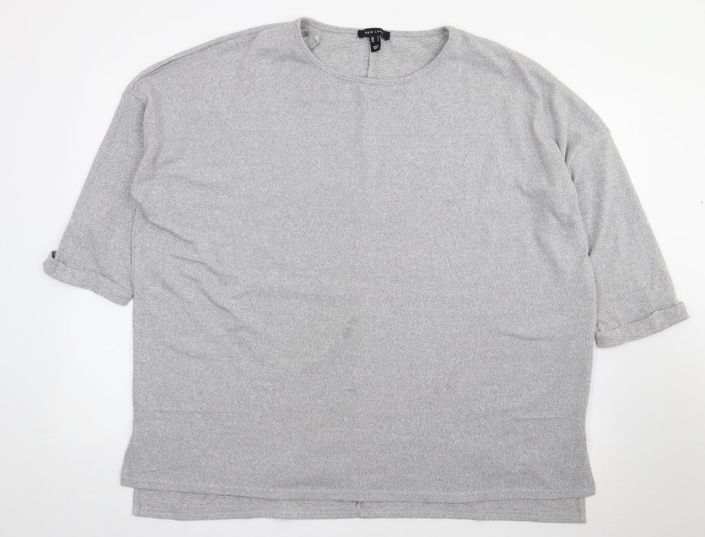 New Look Womens Grey Round Neck  Polyester Pullover Jumper Size L