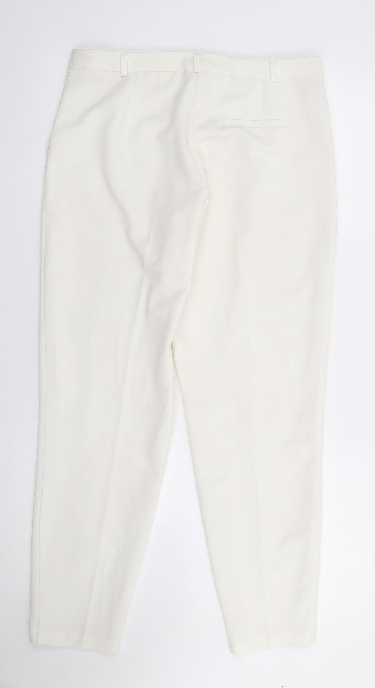 ASOS Womens Ivory  Polyester Trousers  Size S L27 in Regular Zip