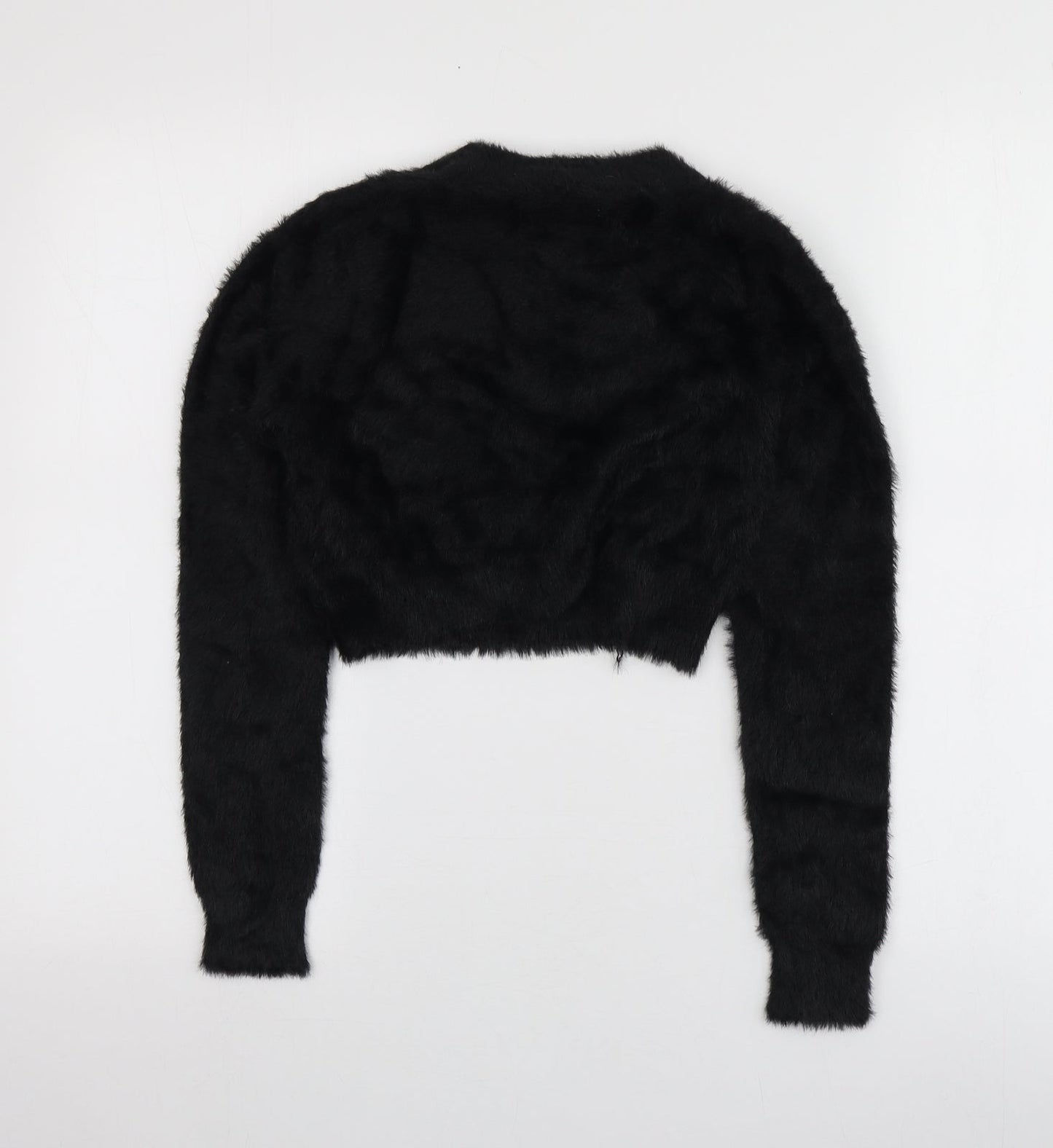 Sixth June Womens Black Round Neck  Nylon Pullover Jumper Size L