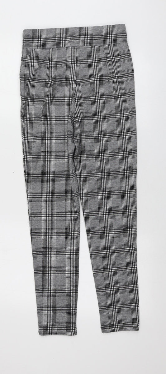 Stardivarius Womens Grey Plaid Polyester Trousers  Size M L27 in Regular