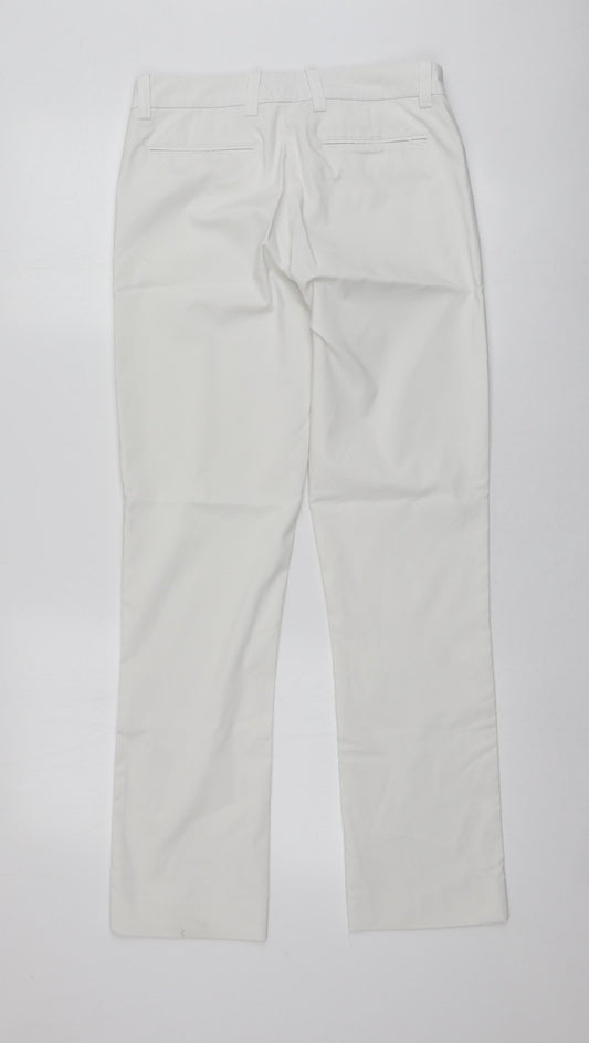 Abacus Womens White  Polyester Trousers  Size 4 L31 in Regular