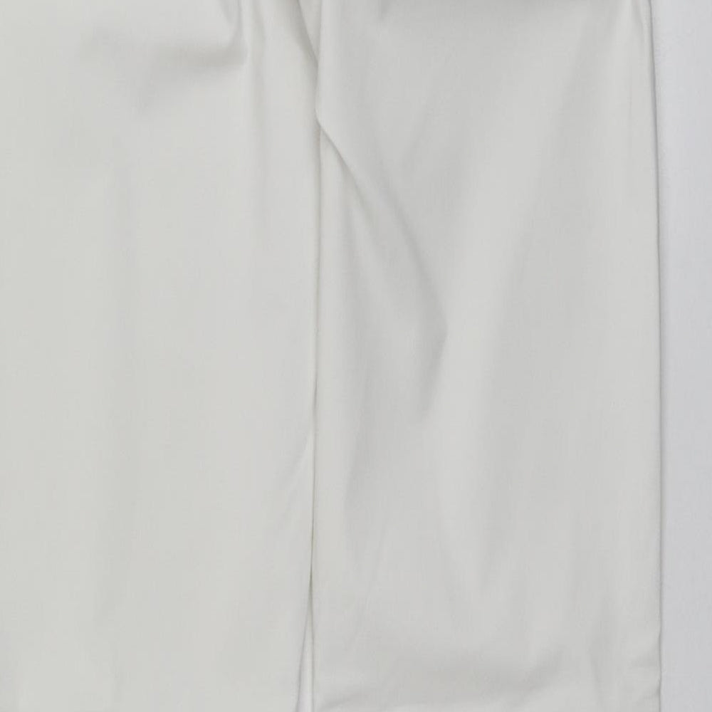 Abacus Womens White  Polyester Trousers  Size 4 L31 in Regular