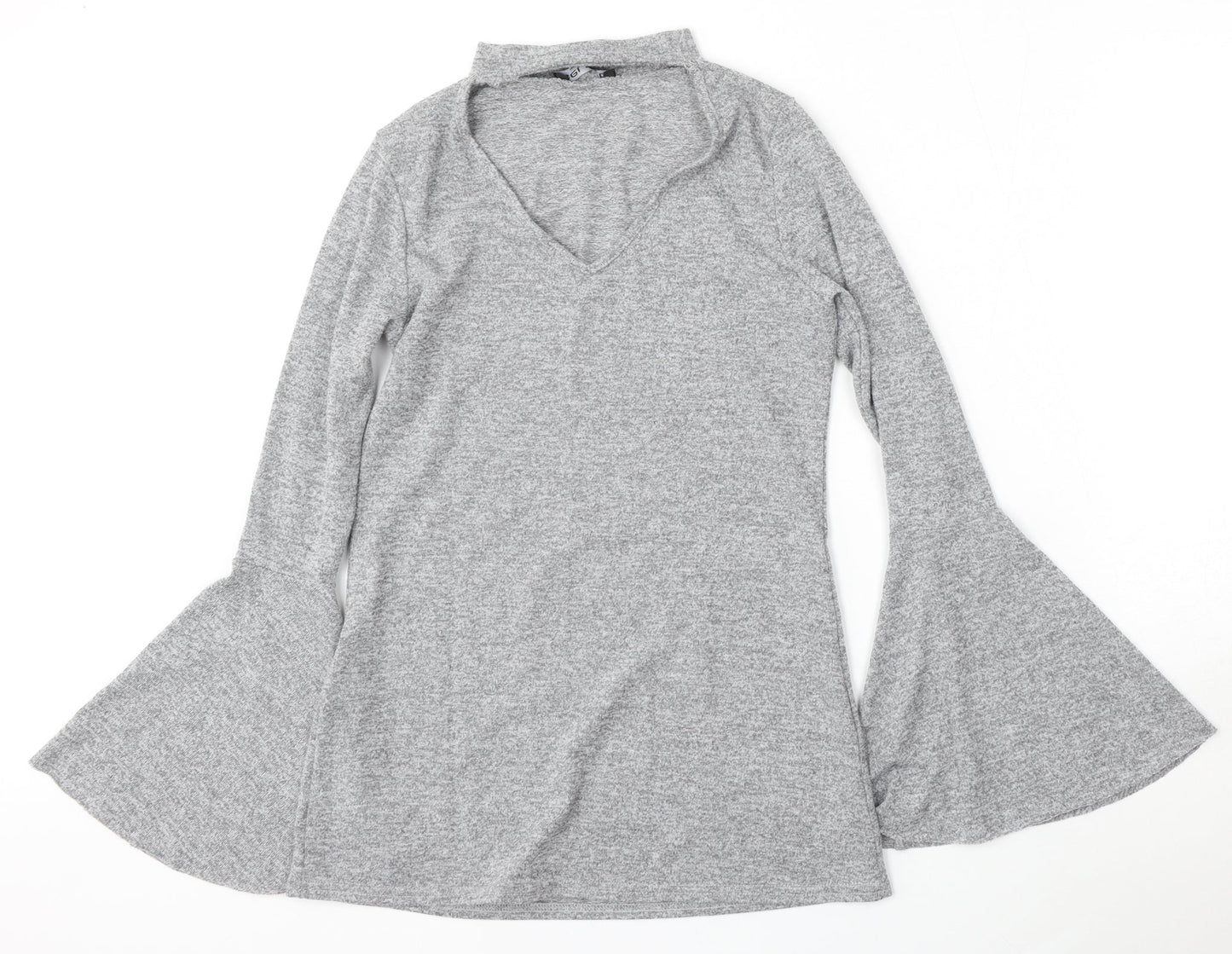 Select Womens Grey Round Neck  Polyester Pullover Jumper Size 10
