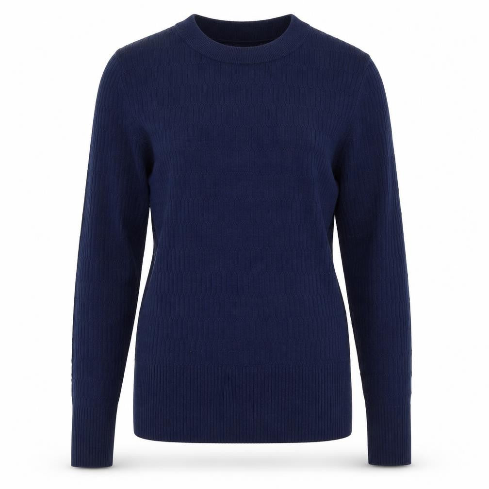 Marks and Spencer Womens Blue Round Neck  Viscose Pullover Jumper Size 12