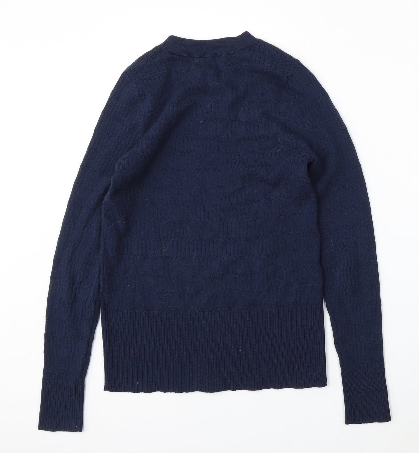 Marks and Spencer Womens Blue Round Neck  Viscose Pullover Jumper Size 12