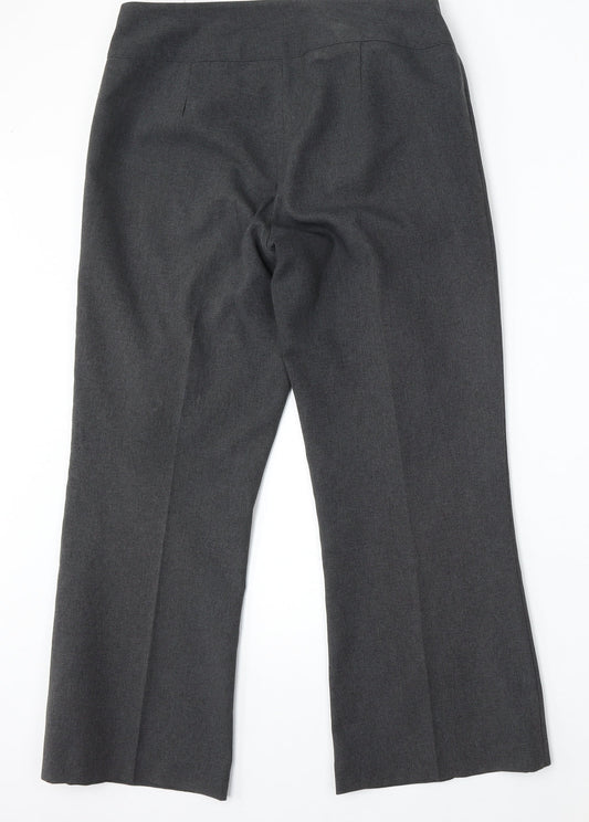 Papaya Womens Grey  Polyester Trousers  Size 12 L29 in Regular
