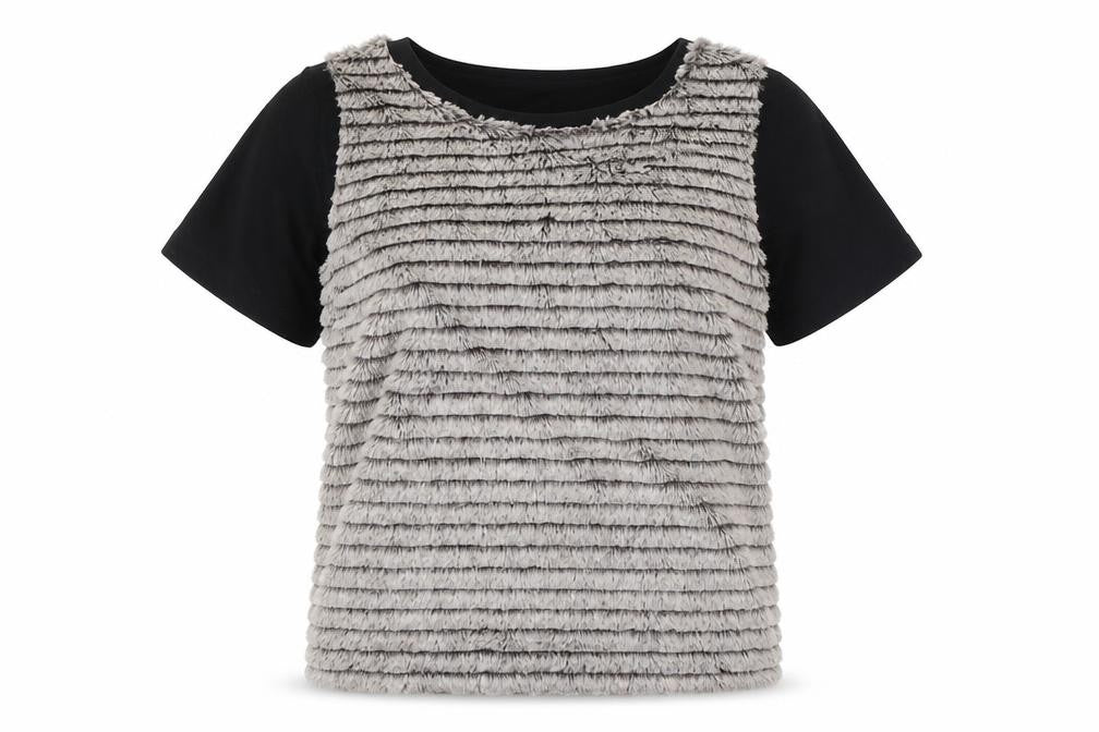 River Island Womens Black  Polyester Basic T-Shirt Size 8 Round Neck