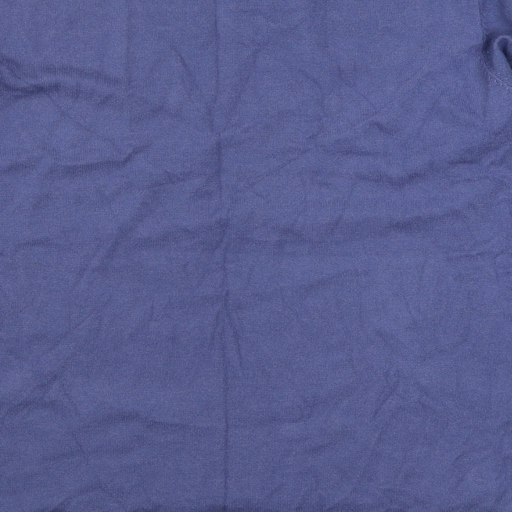 Miss Lady Womens Blue Boat Neck  Viscose Pullover Jumper Size M