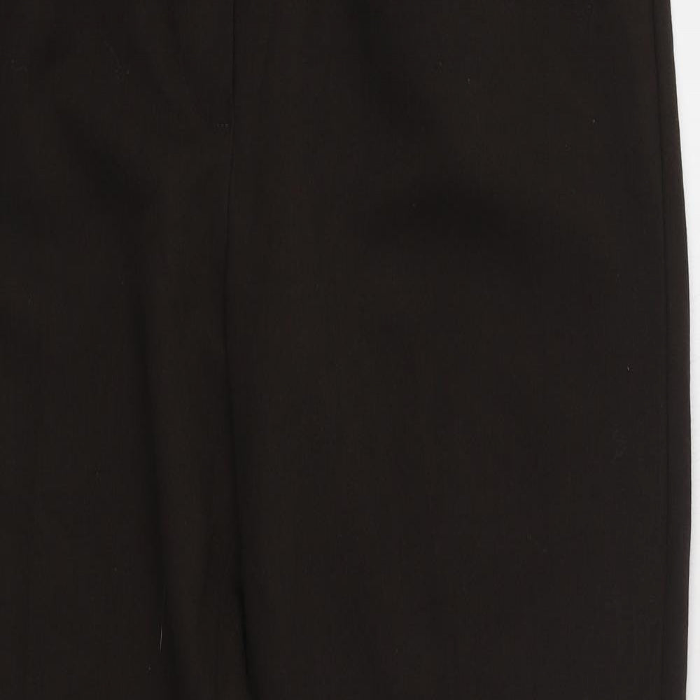 BHS Womens Brown  Polyester Trousers  Size 14 L28 in Regular Zip