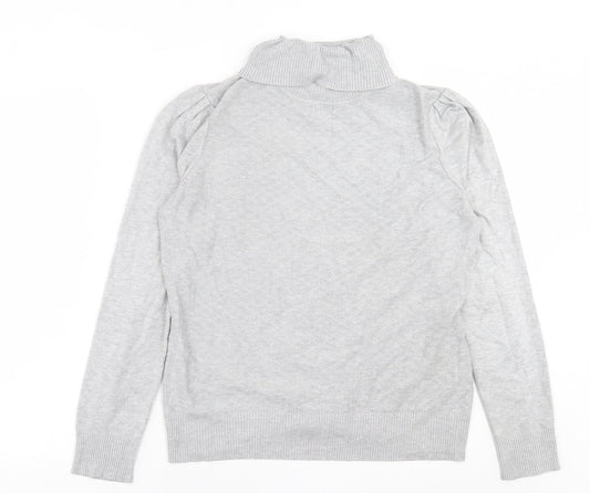 89th & Madison Womens Grey Roll Neck  Viscose Pullover Jumper Size M