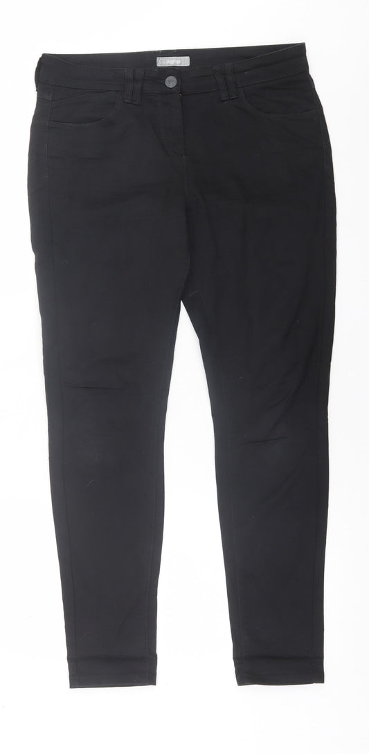 Preworn Womens Black  Cotton Jegging Trousers Size 36 in L30 in Regular Button