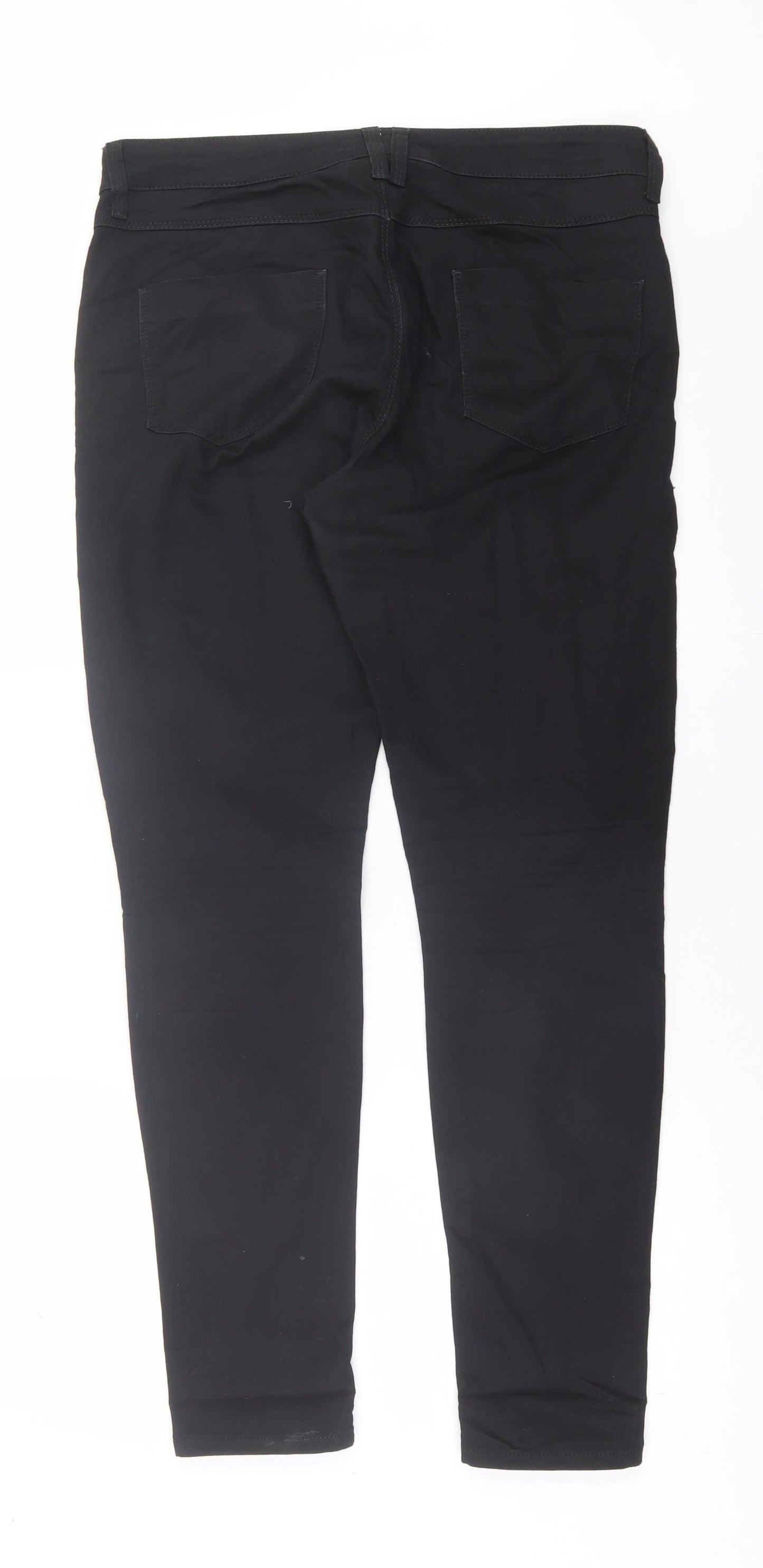 Preworn Womens Black  Cotton Jegging Trousers Size 36 in L30 in Regular Button