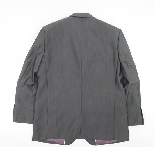 Aspen & Court Mens Grey  Polyester Jacket Suit Jacket Size 40