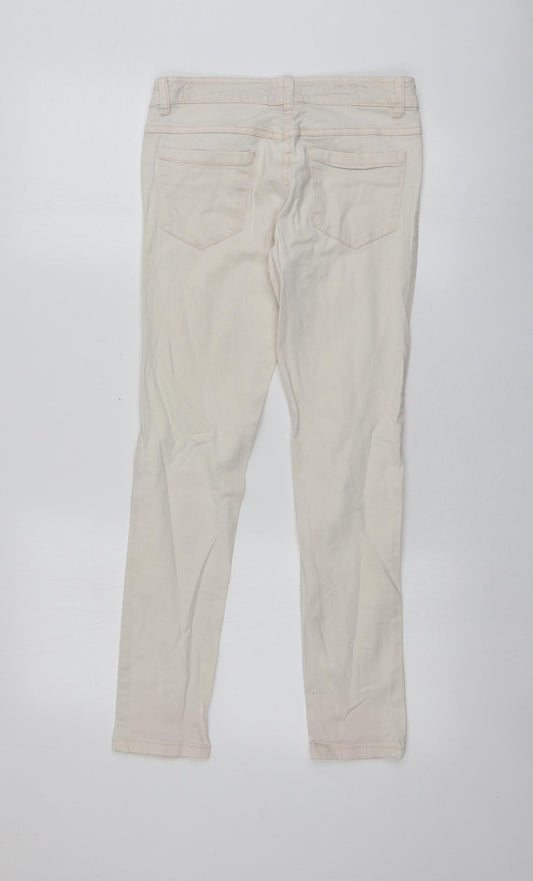 NEXT Girls Pink  Cotton Skinny Jeans Size 12 Years L26 in Regular