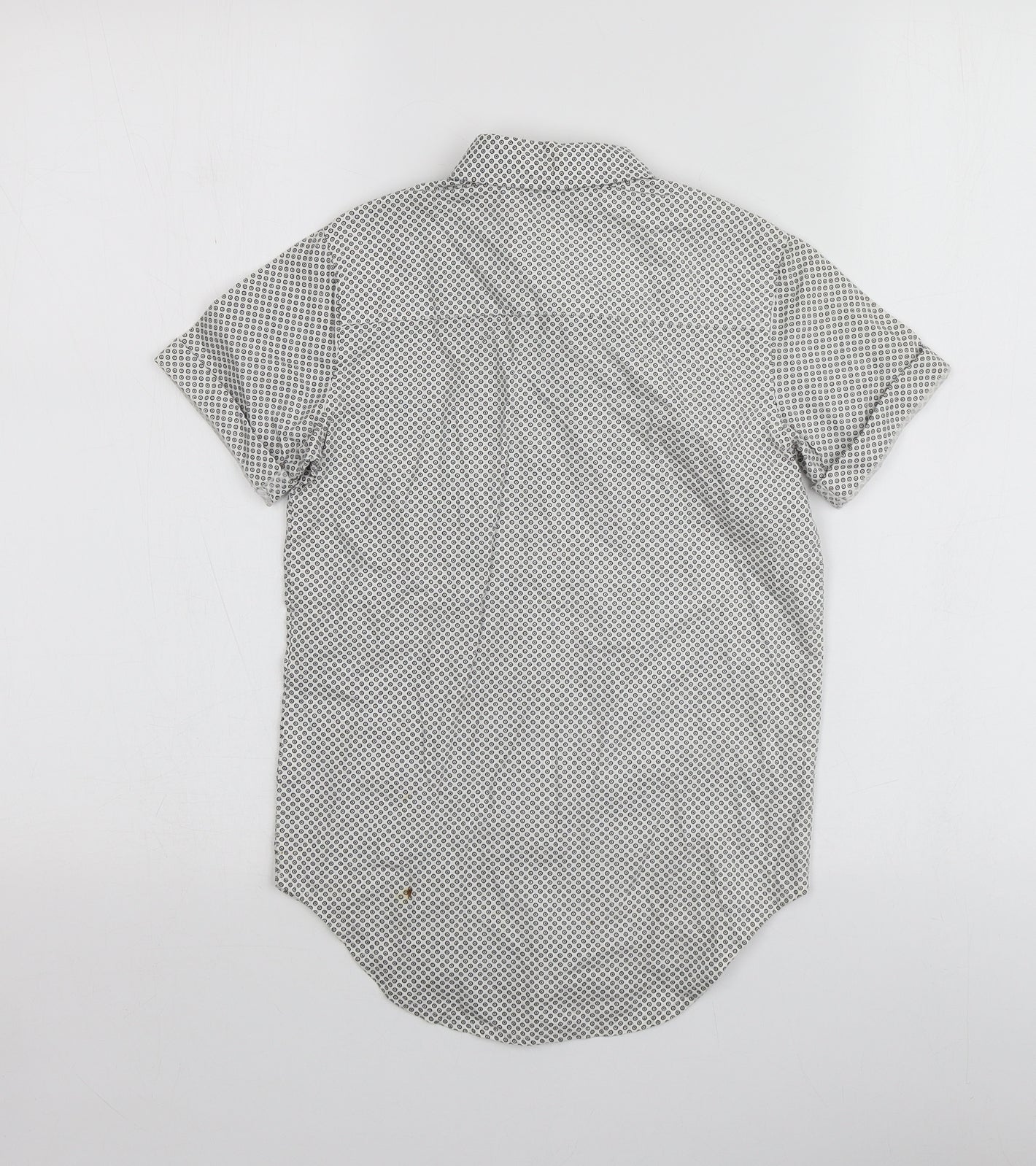 River Island Boys White Polka Dot Cotton Basic Button-Up Size 6 Years Collared