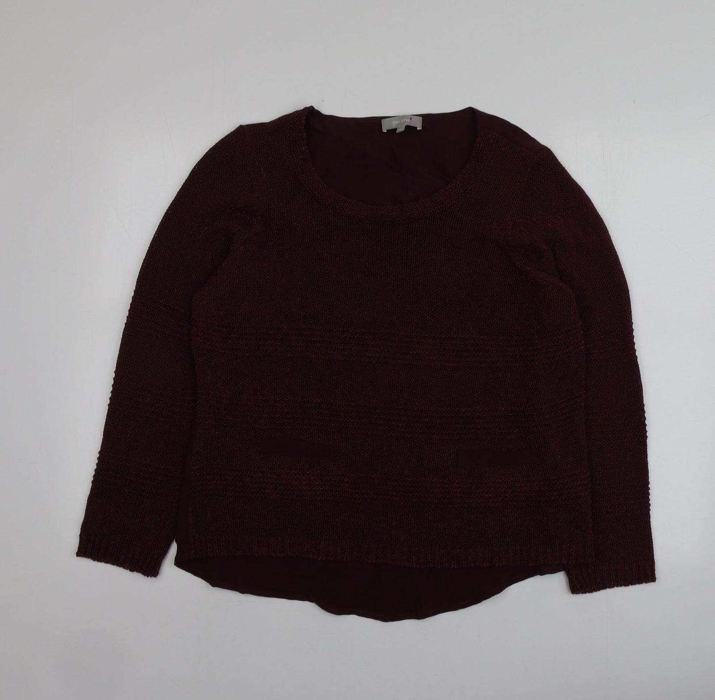 Per Una Womens Purple Round Neck  Acrylic Pullover Jumper Size 16