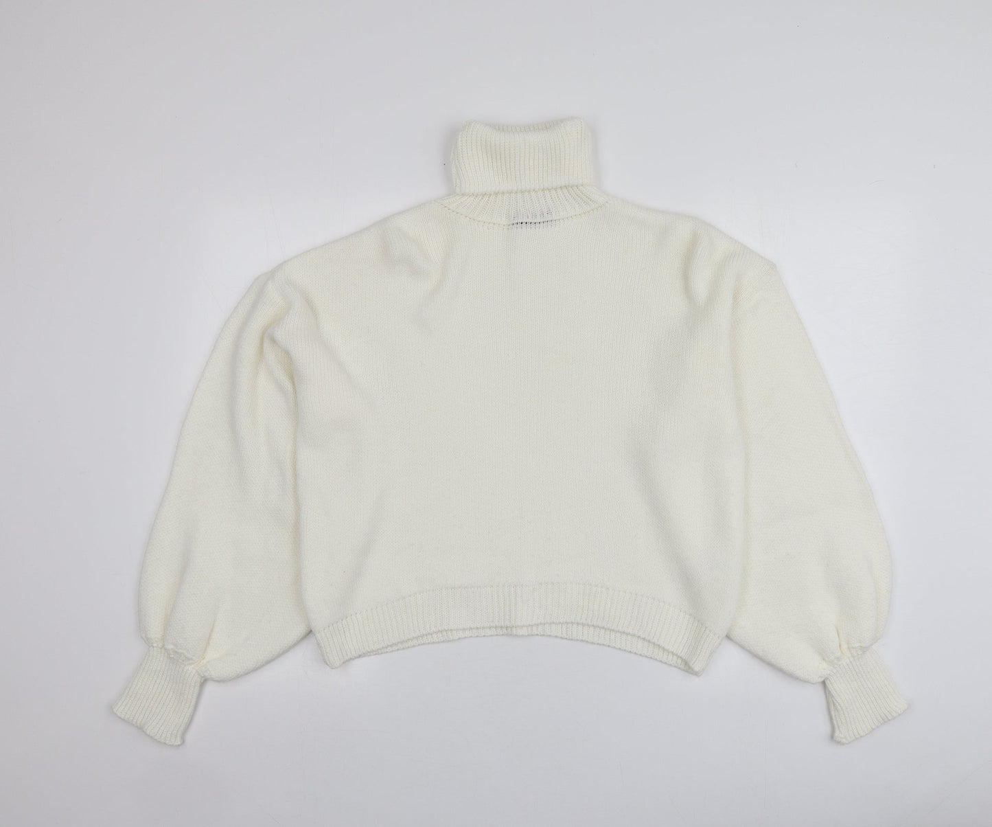Saw It First Womens Ivory Roll Neck  Acrylic Pullover Jumper Size M