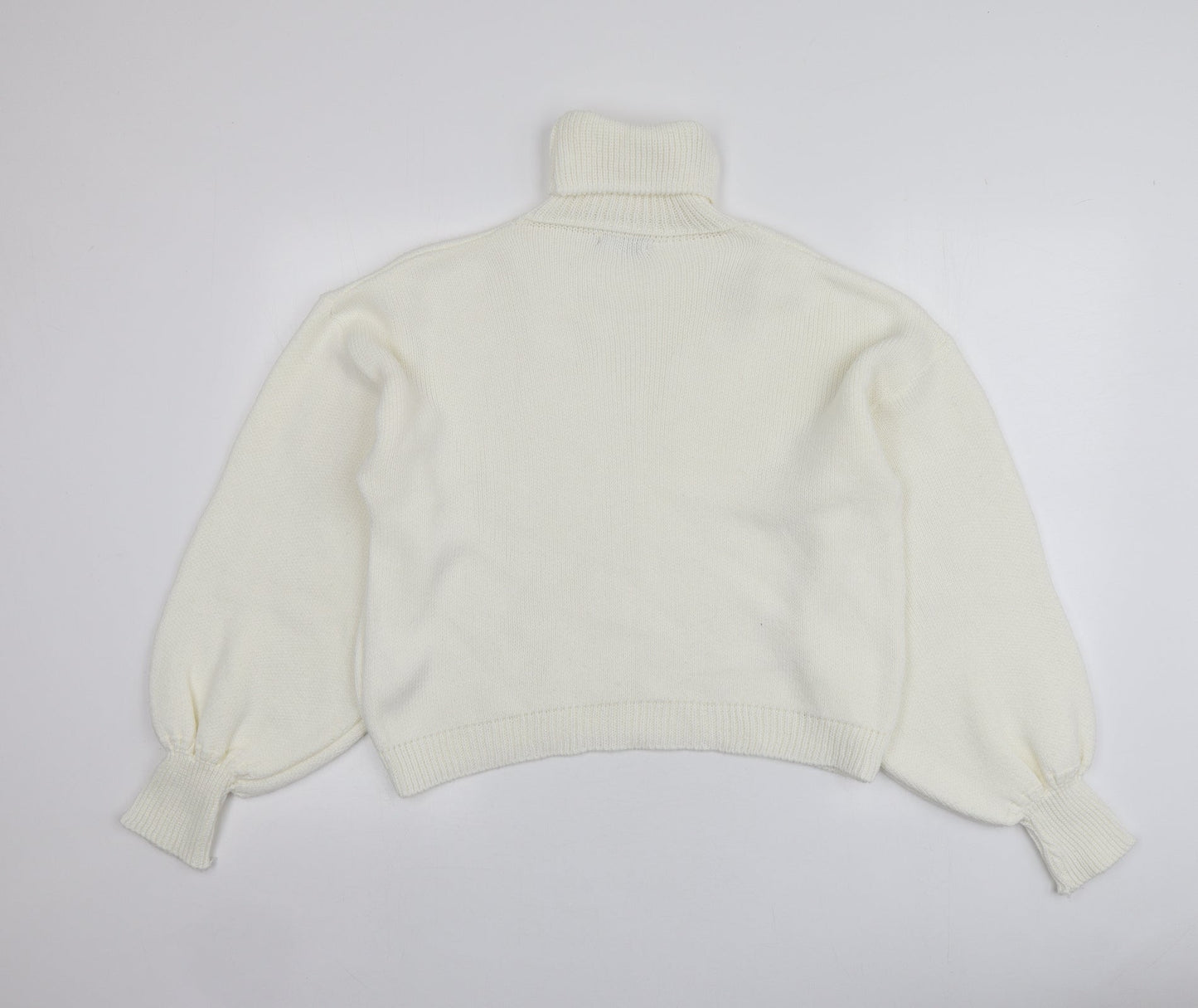 Saw It First Womens Ivory Roll Neck  Acrylic Pullover Jumper Size M