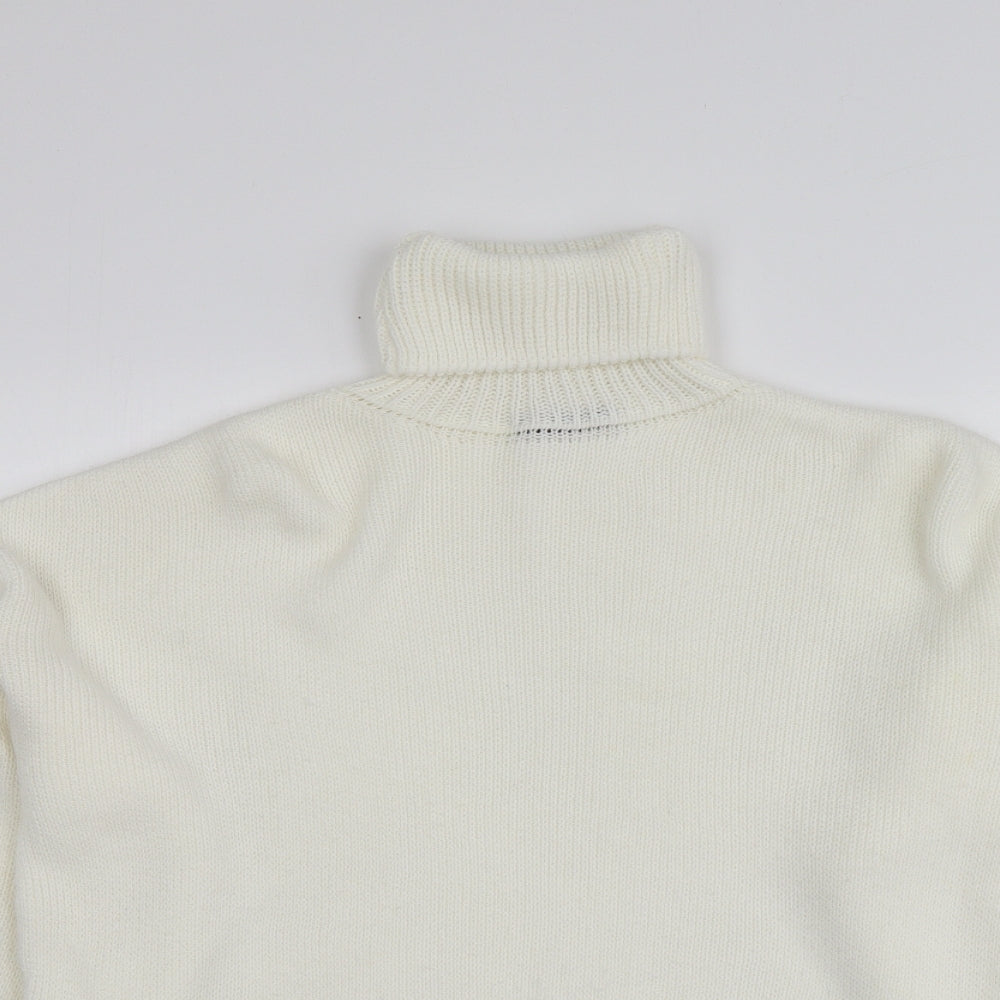 Saw It First Womens Ivory Roll Neck  Acrylic Pullover Jumper Size M