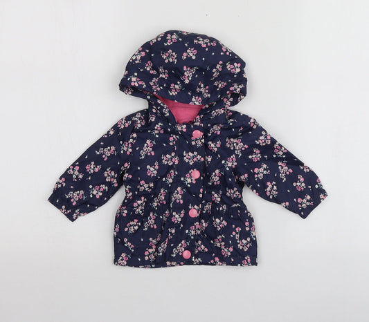 Earlydays Girls Blue Floral  Jacket  Size 0-3 Months