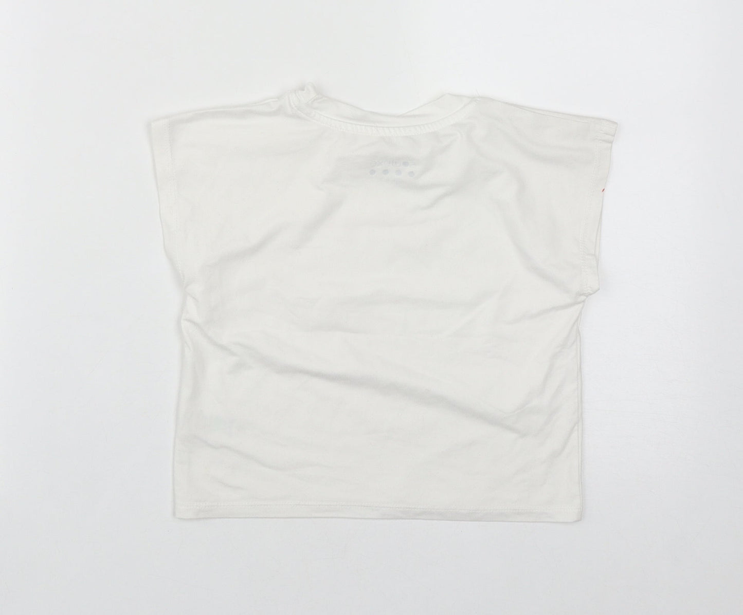 Matalan Girls White  Polyester Basic T-Shirt Size 6-7 Years Round Neck  - Unstoppable