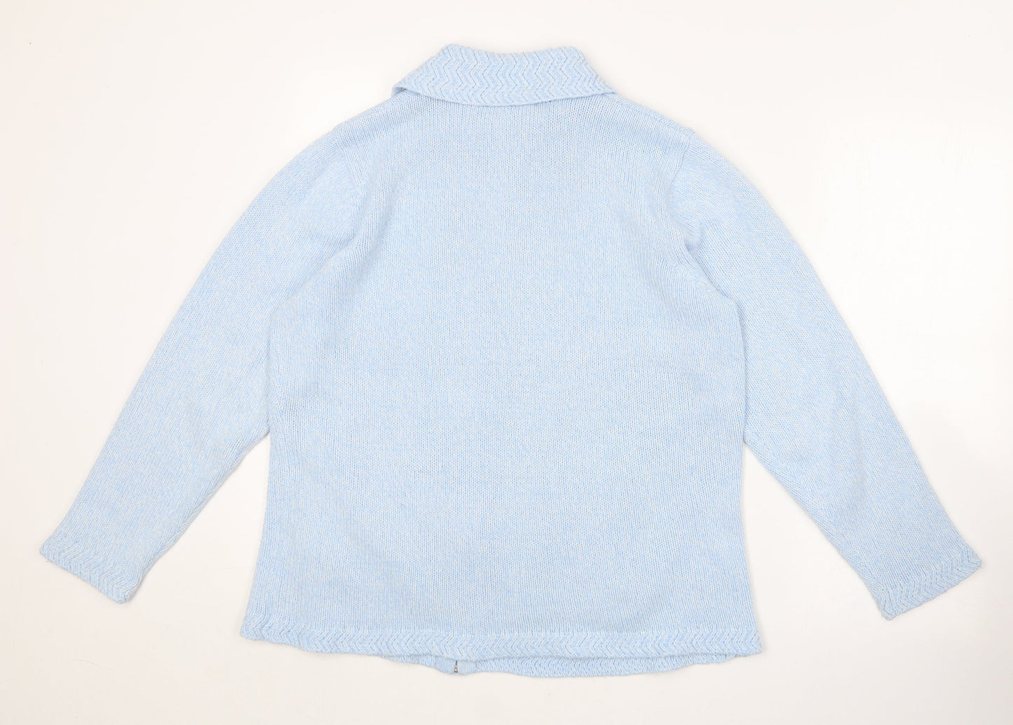 BM collection Womens Blue Collared  Polyester Full Zip Jumper Size M