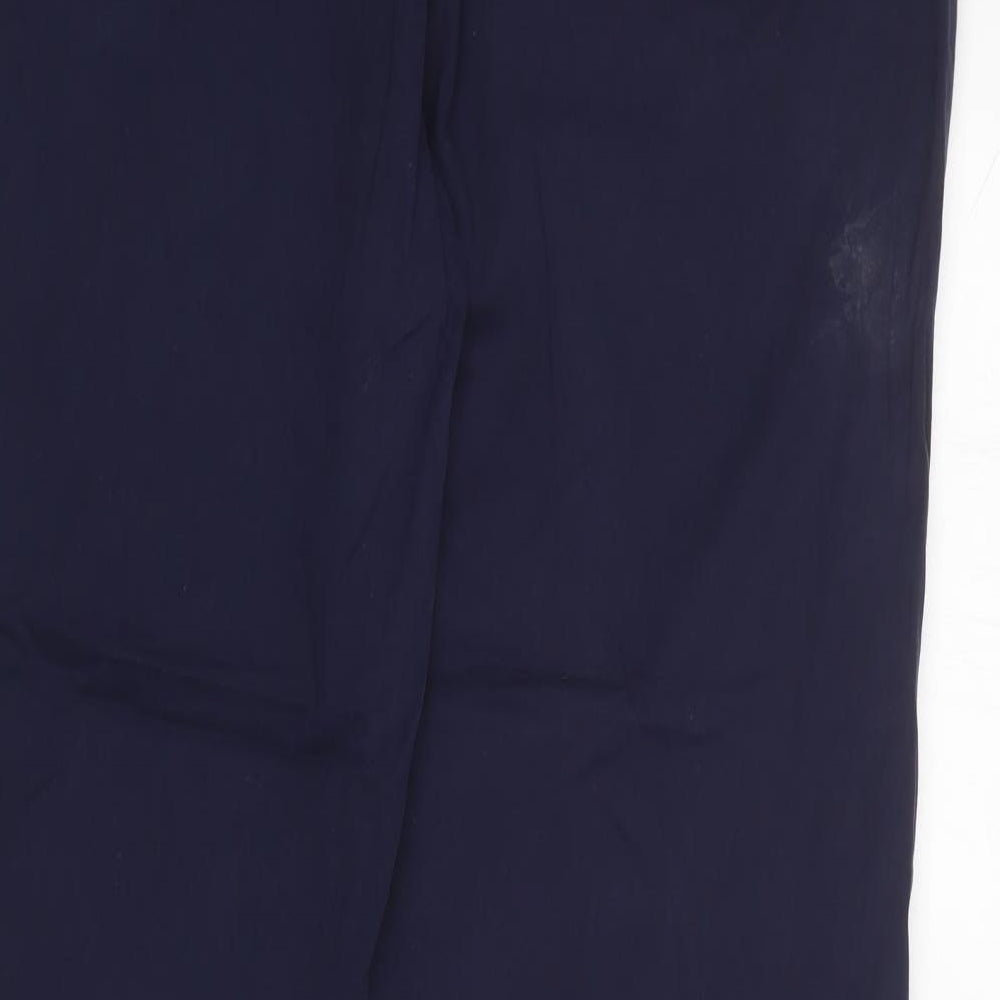 Marks and Spencer Womens Blue  Cotton Carrot Trousers Size 16 L28 in Regular