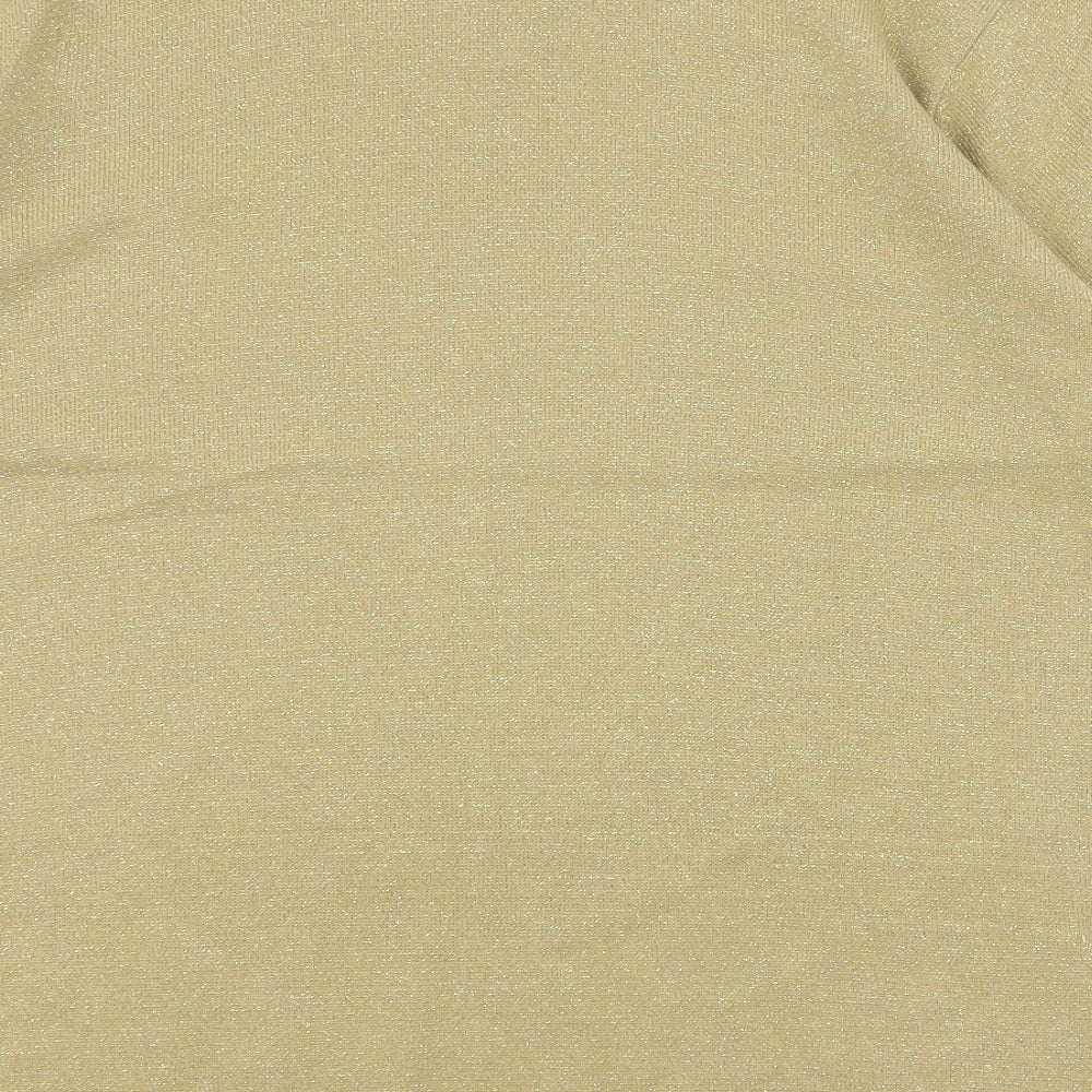 Bonmarche Womens Gold Round Neck  Acrylic Pullover Jumper Size M