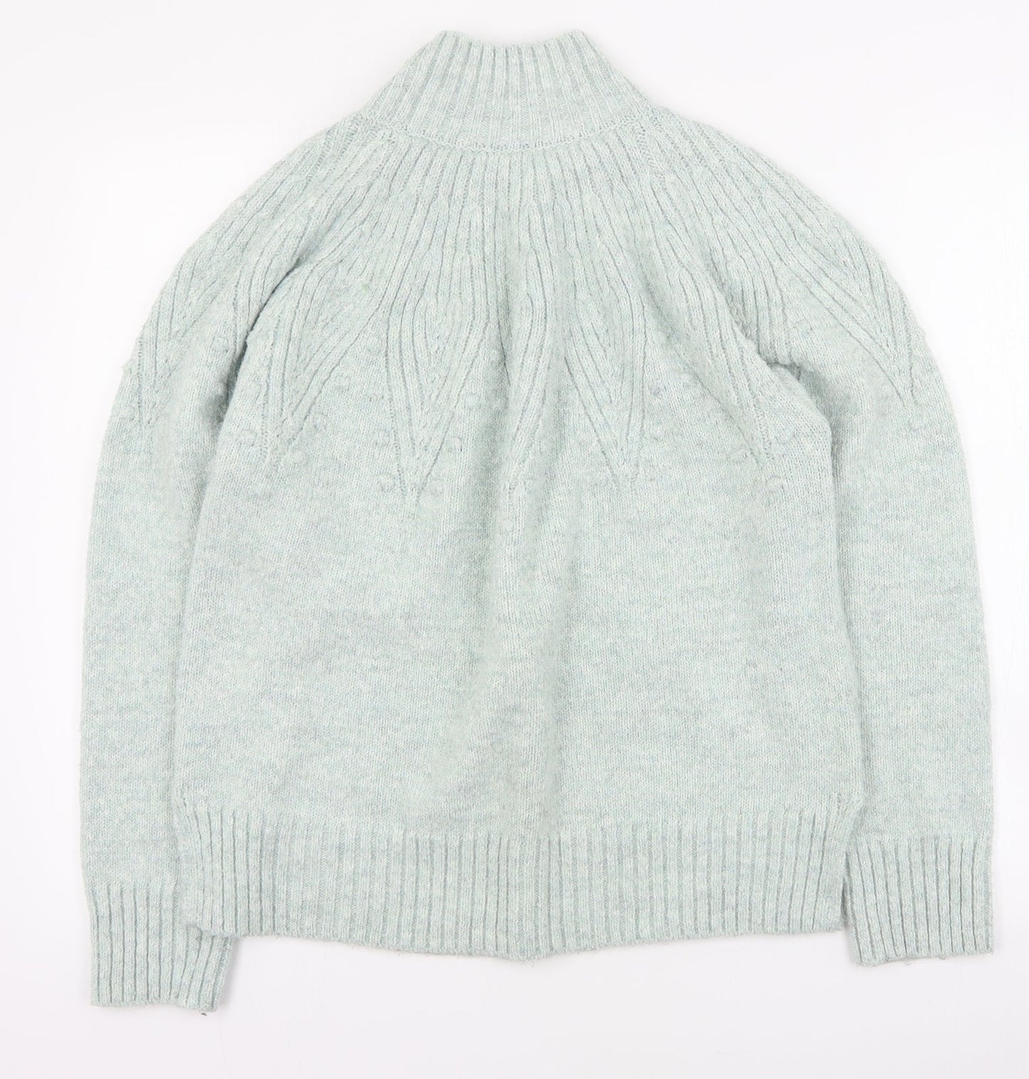 Marks and Spencer Womens Blue High Neck  Polyester Pullover Jumper Size M