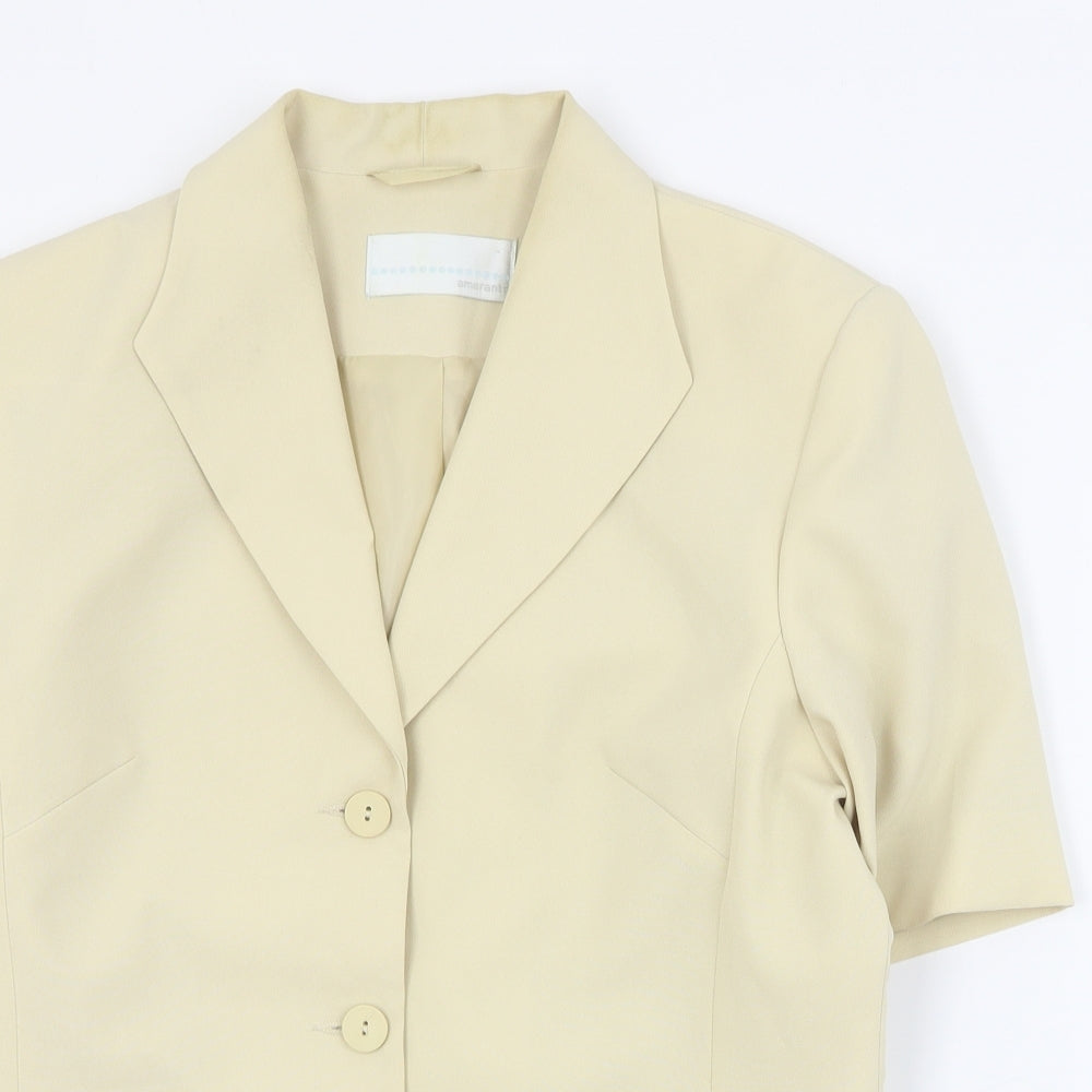 AMARANTO Womens Beige   Jacket Blazer Size 12  Button