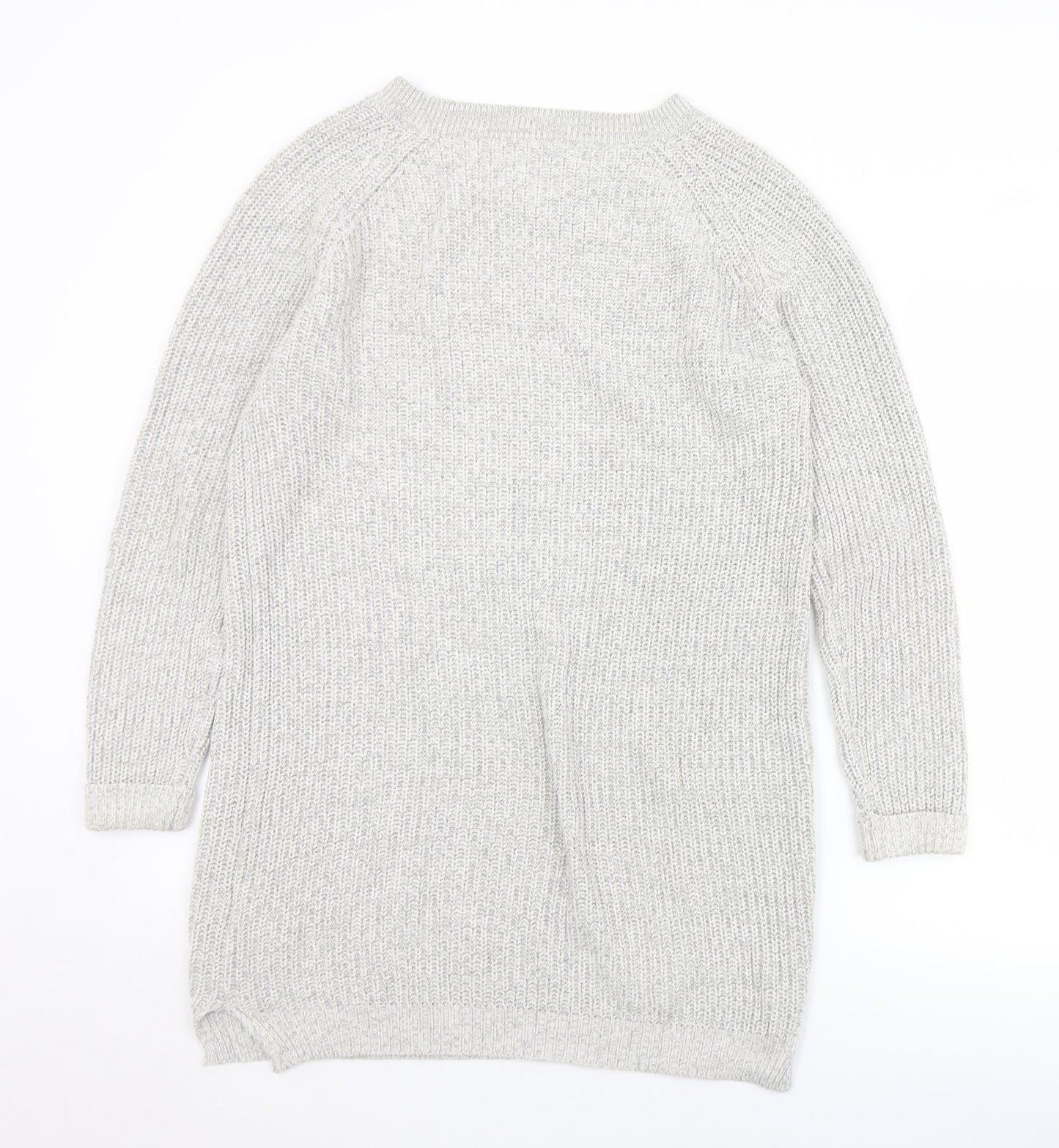 Noisy may Womens Grey Round Neck  Cotton Pullover Jumper Size M