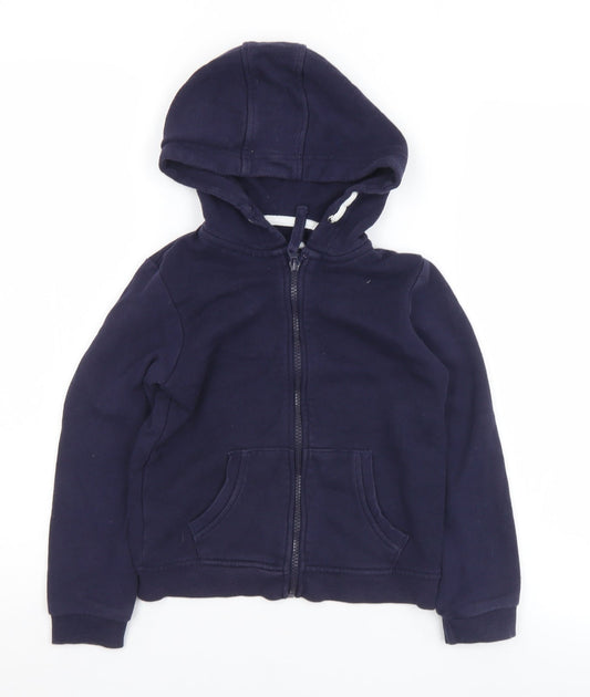 YD Boys Blue  Cotton Full Zip Hoodie Size 7-8 Years  Zip