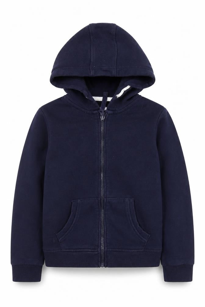 YD Boys Blue  Cotton Full Zip Hoodie Size 7-8 Years  Zip