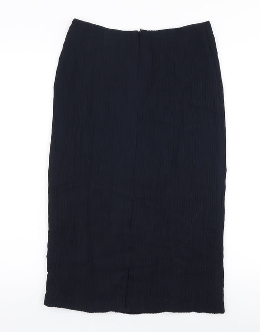 CARACTERE Womens Blue  Viscose Straight & Pencil Skirt Size 10   Zip