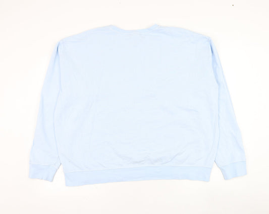 Topshop Womens Blue  Cotton Pullover Sweatshirt Size L  Pullover - Athletic Dept.