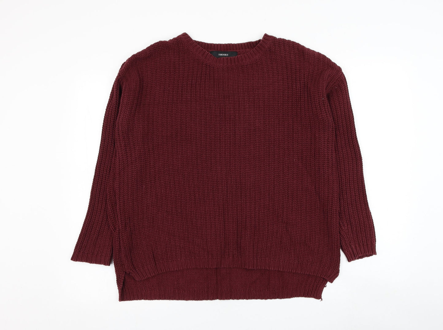 FOREVER 21 Womens Purple Round Neck  Polyester Pullover Jumper Size L