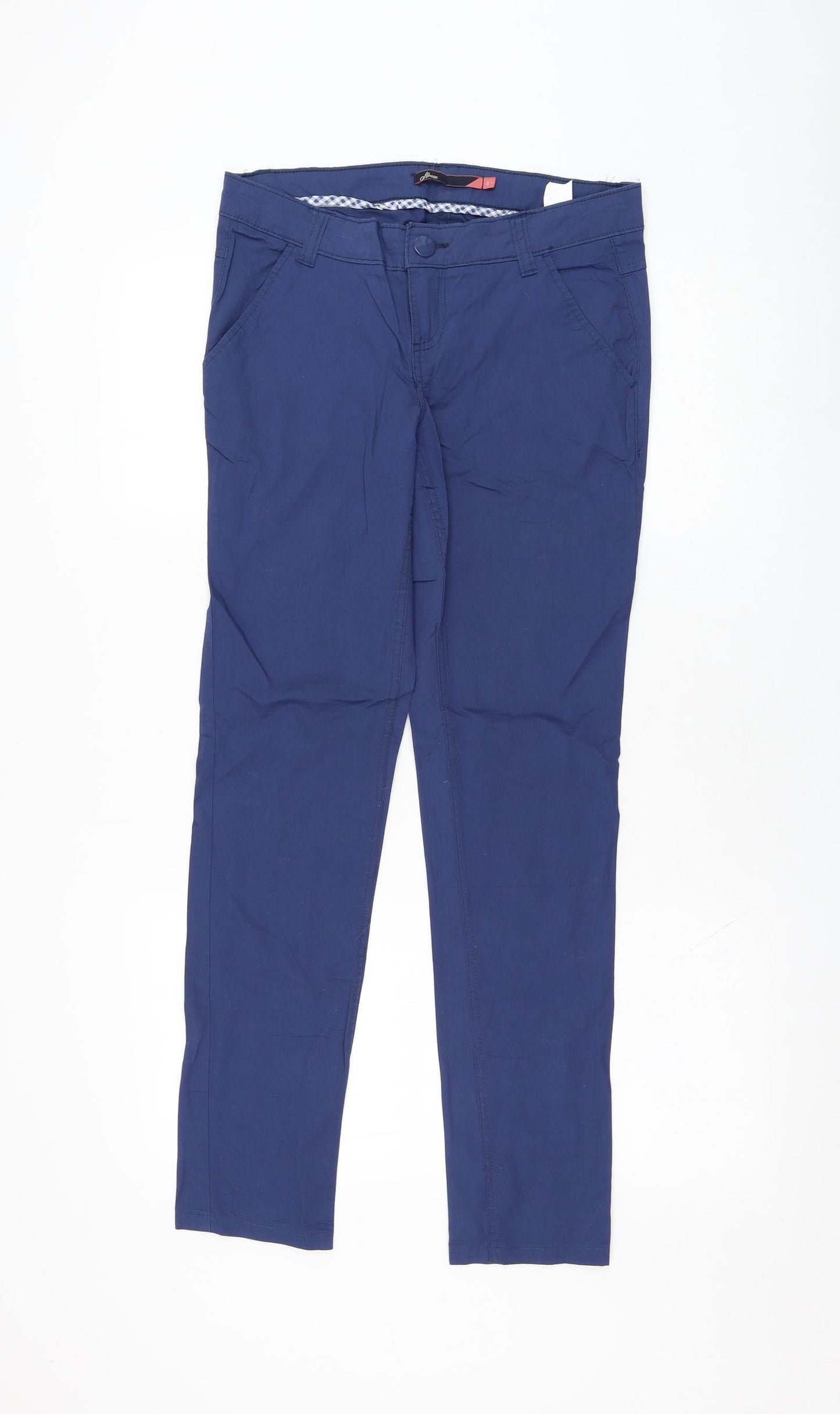 House Womens Blue  Cotton Chino Trousers Size S L30 in Regular Zip