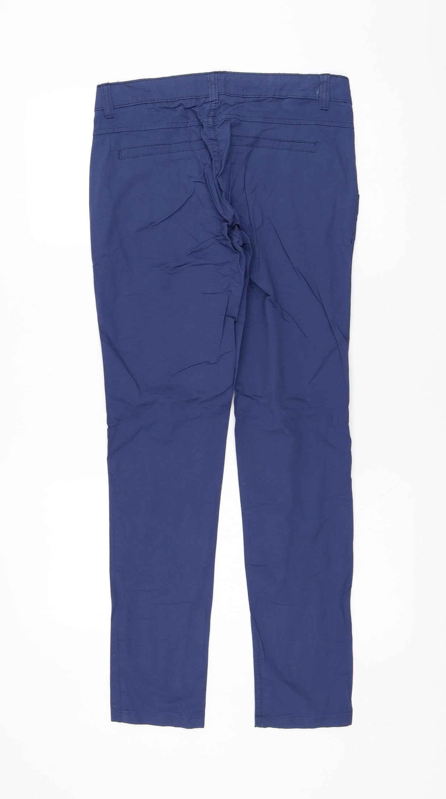 House Womens Blue  Cotton Chino Trousers Size S L30 in Regular Zip