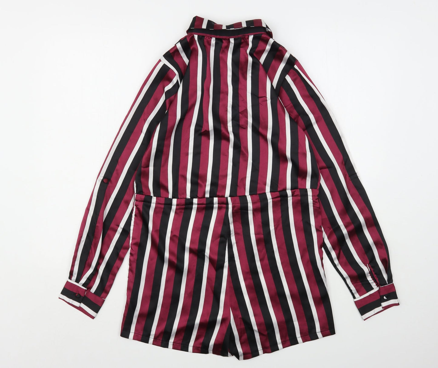 Missguided Womens Multicoloured Striped Polyester Playsuit One-Piece Size 6 L3 in