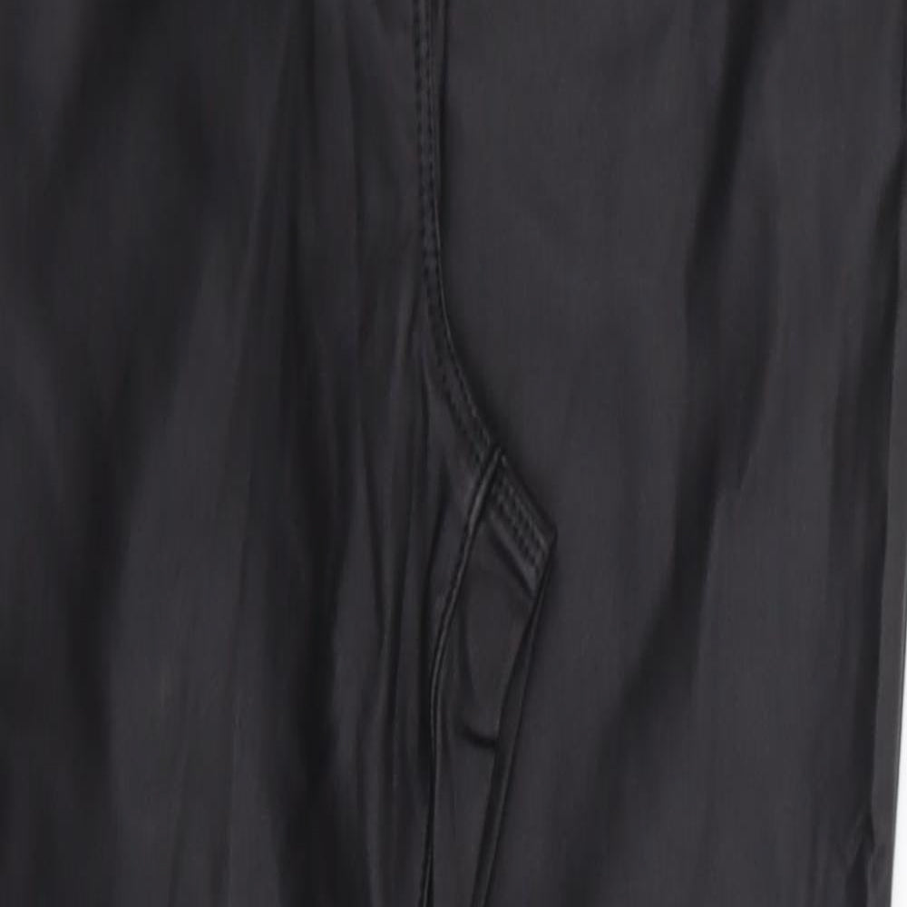 Preworn Womens Black  Polyester Jegging Trousers Size S L28 in Regular Zip - Leather Look