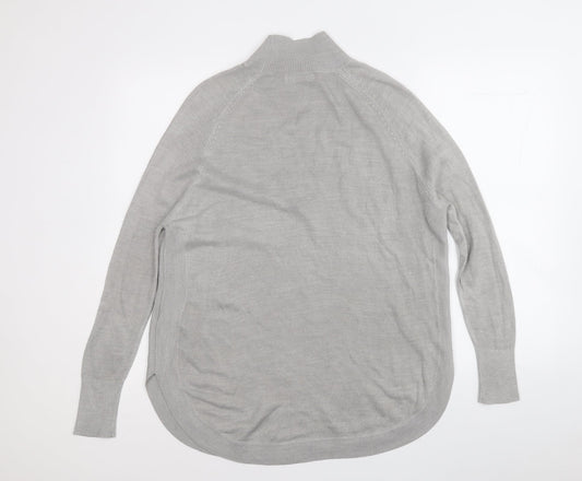 Marks and Spencer Mens Grey Mock Neck  Acrylic Pullover Jumper Size S