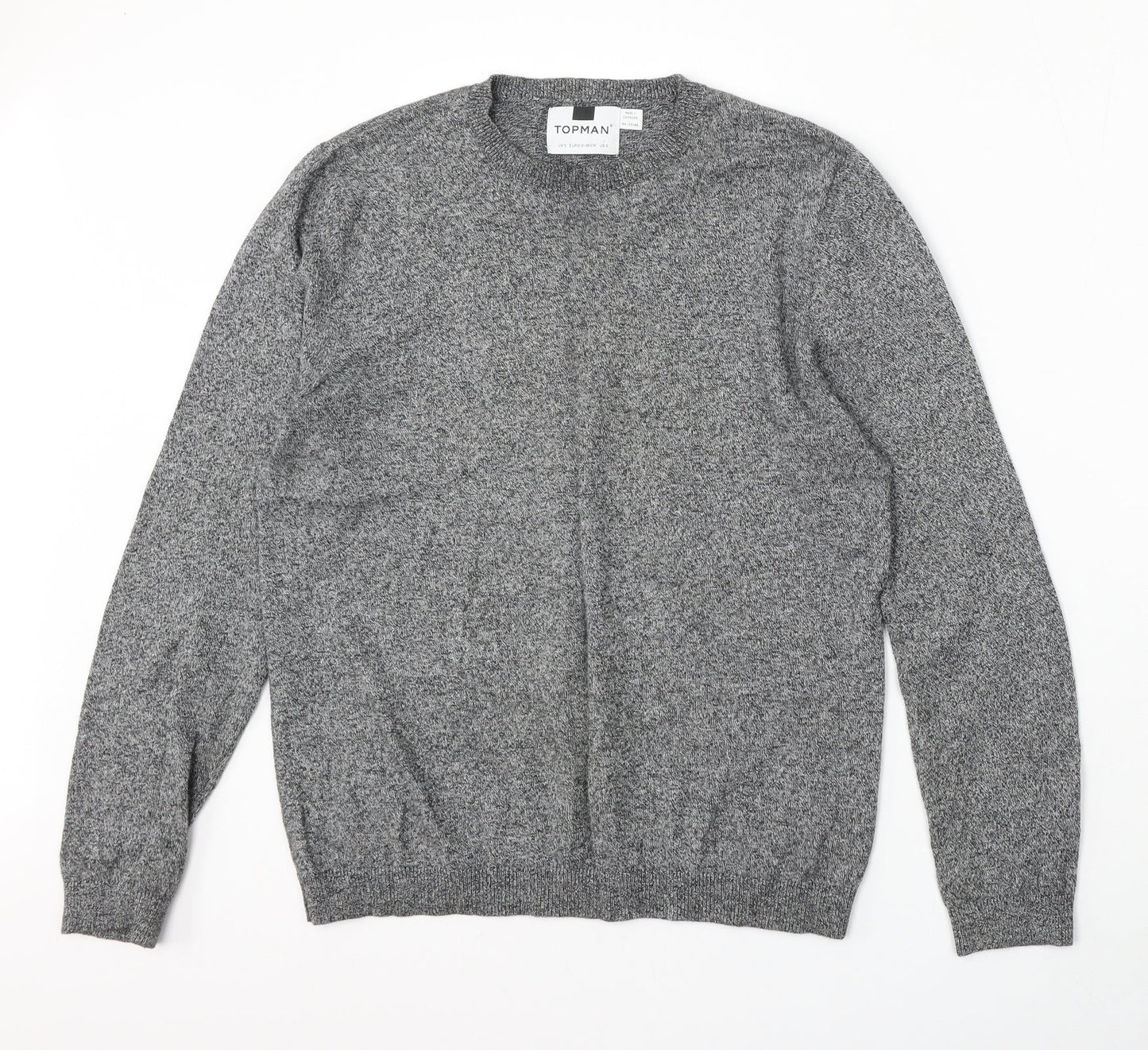 Topman Womens Grey Round Neck  Cotton Pullover Jumper Size S