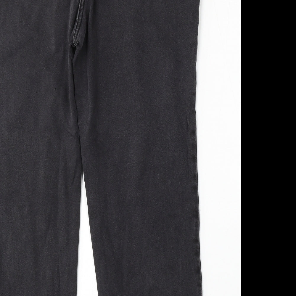 Preworn Womens Grey  Polyester Straight Jeans Size 38 L26 in Regular Button