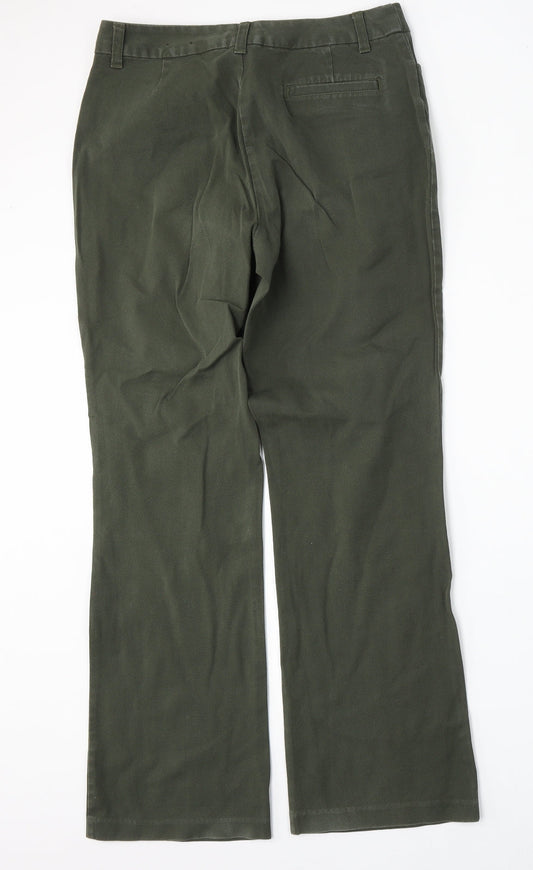 St Johns Bay Womens Green  Cotton Straight Jeans Size 10 L30 in Regular Button