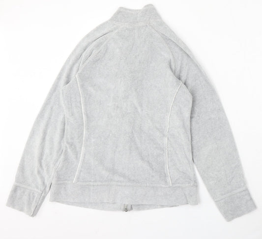 Preworn Womens Grey  Polyester Full Zip Sweatshirt Size M  Zip